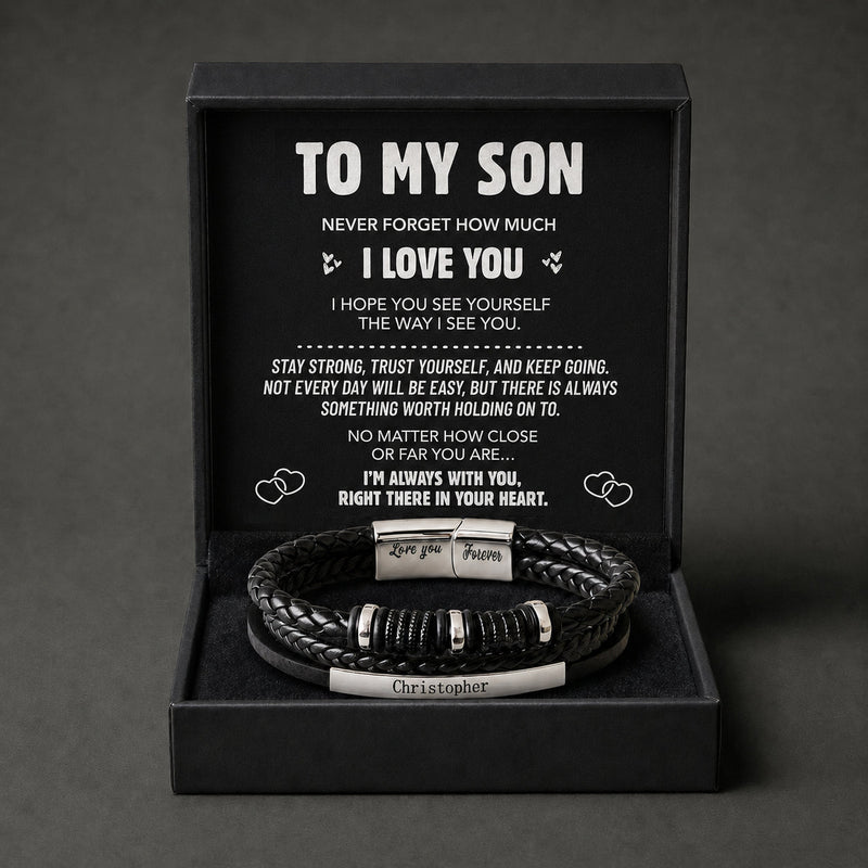 "To My Son" Linked For Life Personalized Bracelet