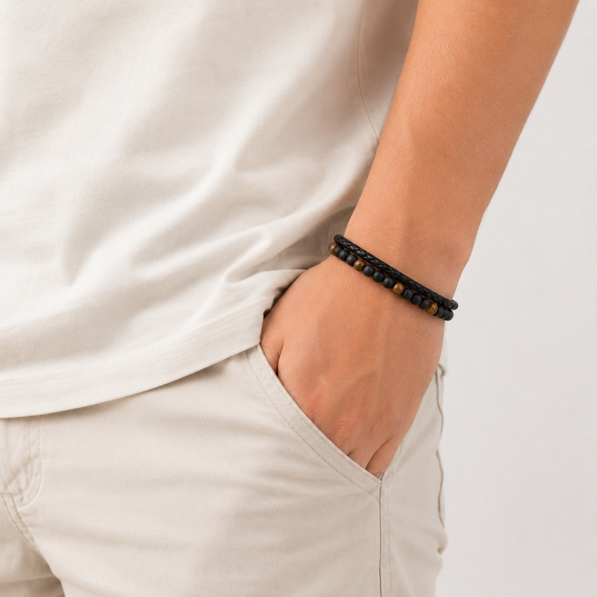 To My Son - Tiger Eye Shield Bracelet
