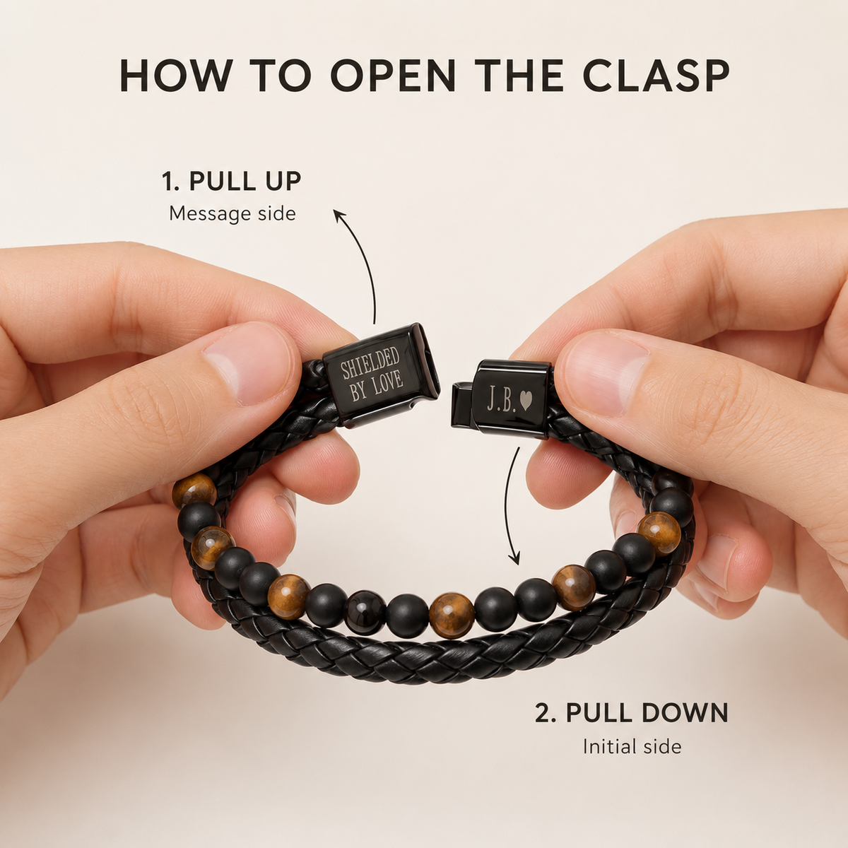 To My Son - Tiger Eye Shield Bracelet