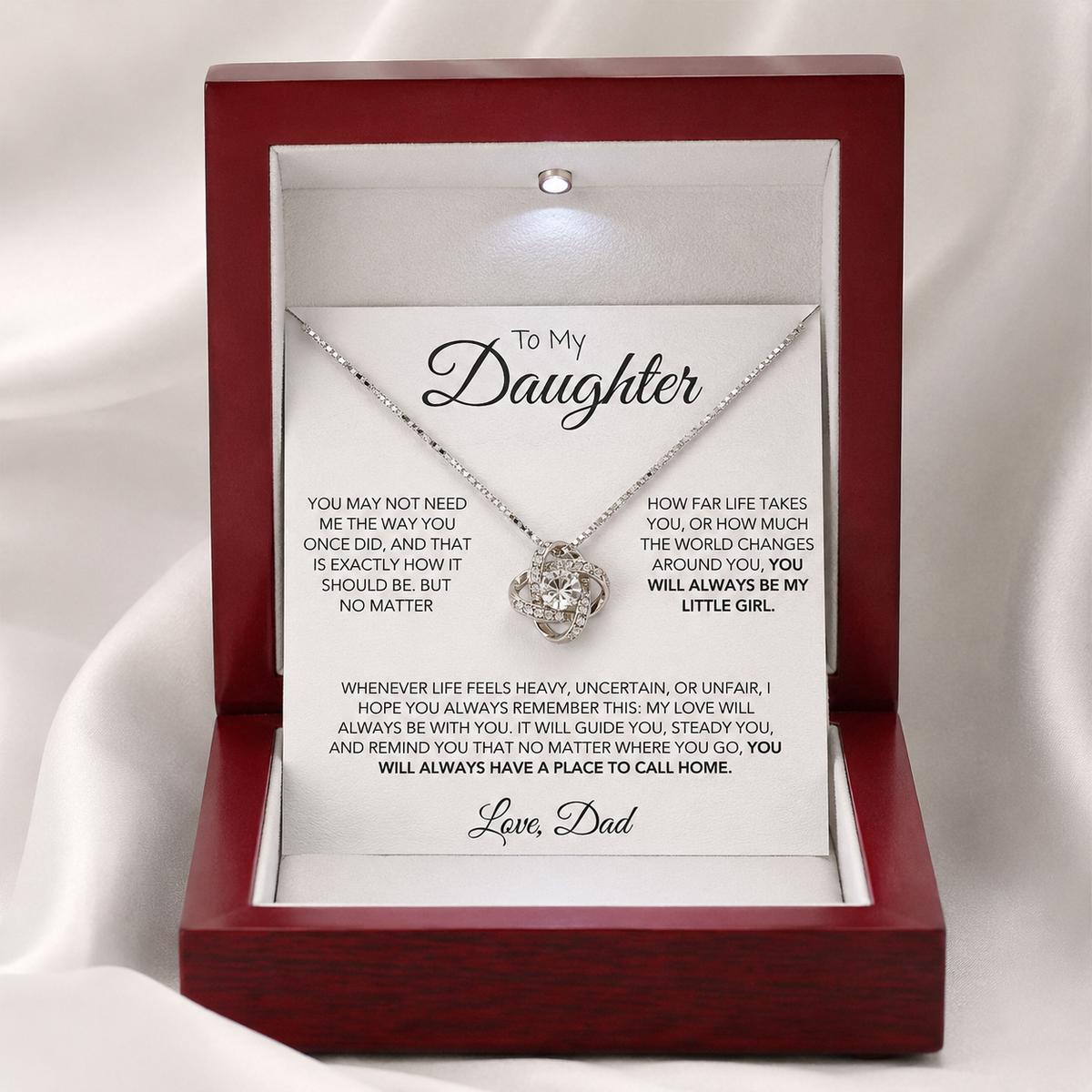 To My Daughter Always My Little Girl Necklace