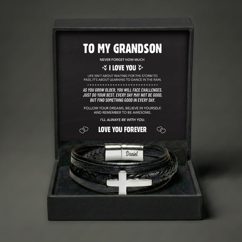 Grandson Guardian Cross Bracelet
