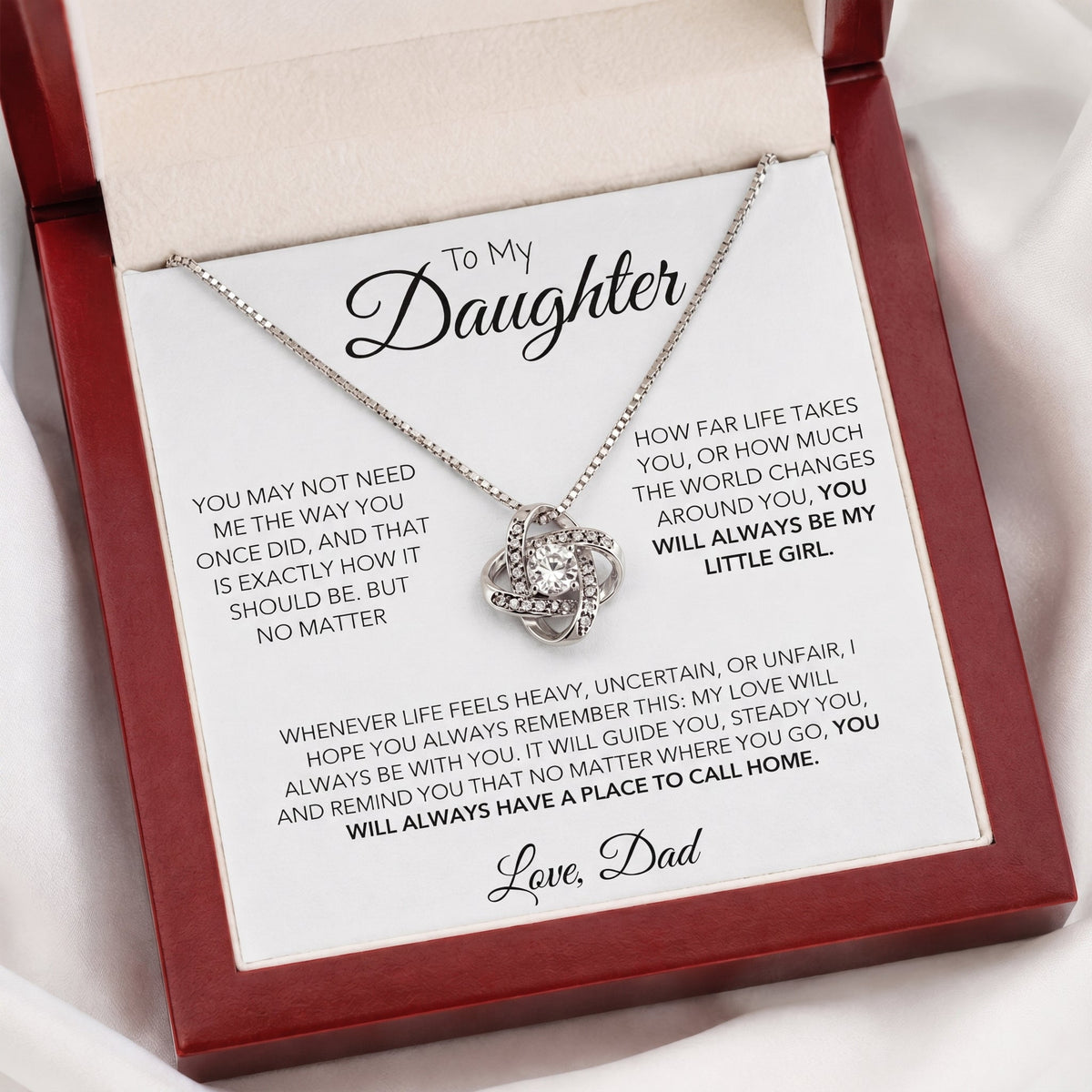 To My Daughter Always My Little Girl Necklace