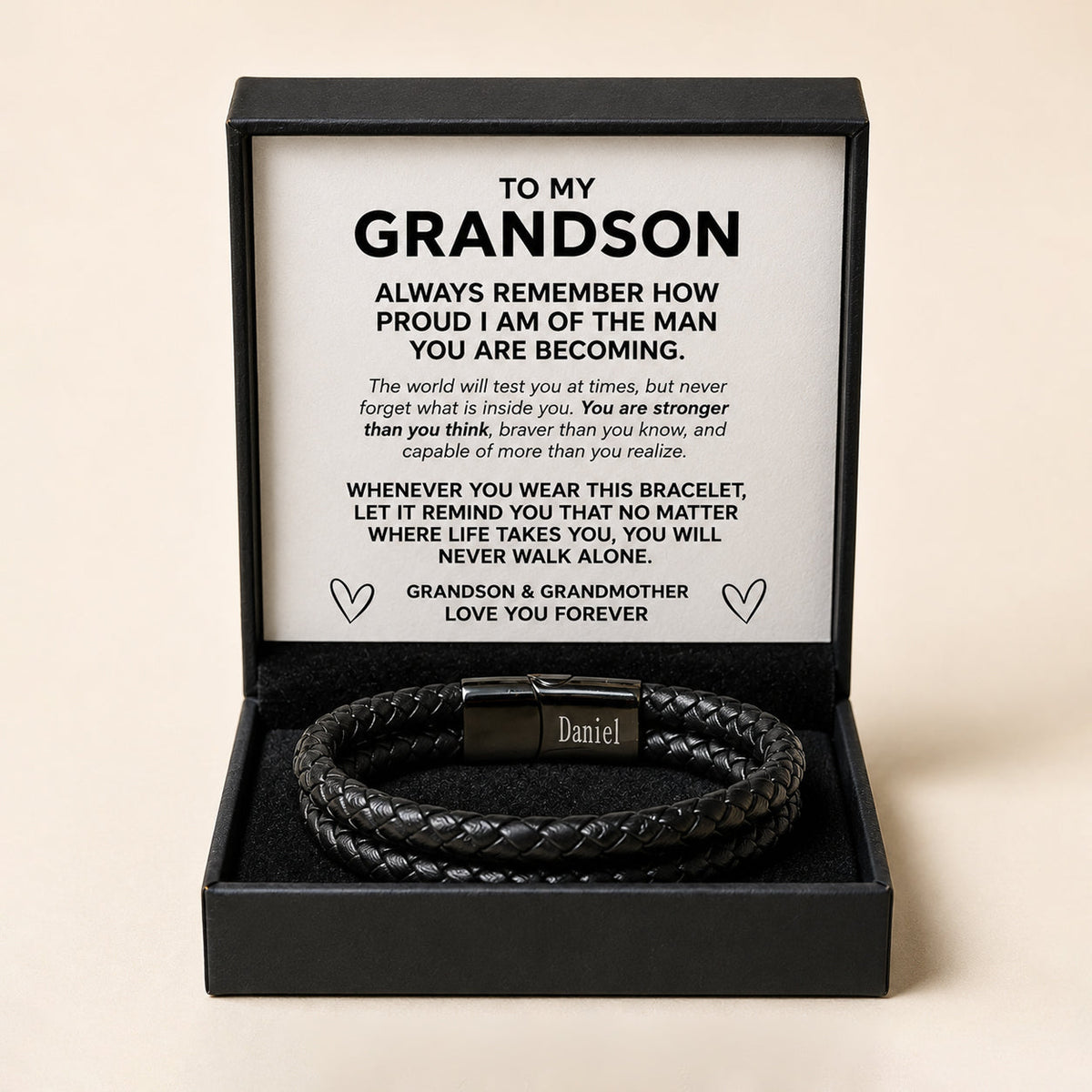 To My Grandson Never Walk Alone Bracelet