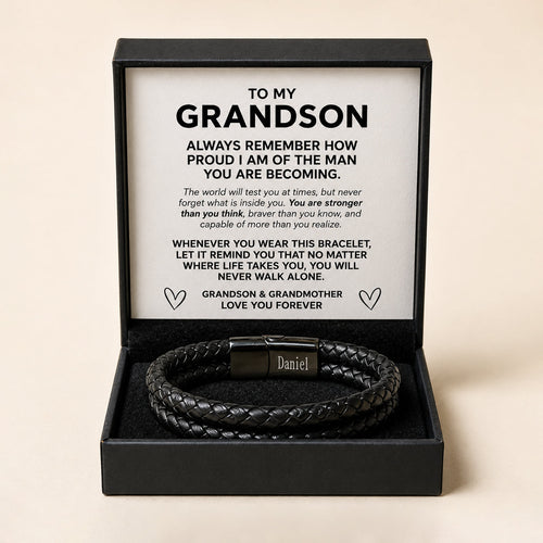 To My Grandson Never Walk Alone Bracelet