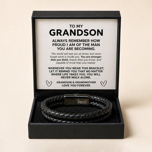 To My Grandson Never Walk Alone Bracelet
