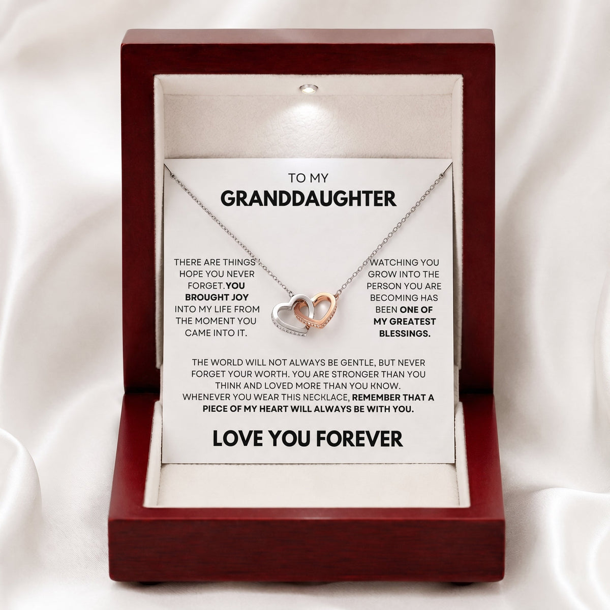 To My Granddaughter Piece Of My Heart Necklace