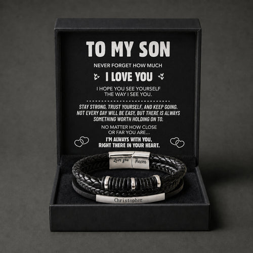 "To My Son" Linked For Life Personalized Bracelet