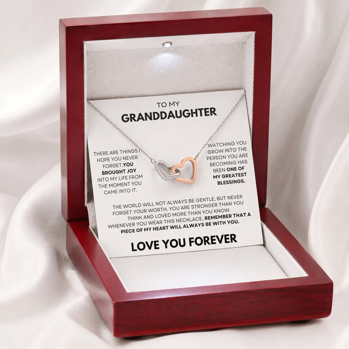 To My Granddaughter Piece Of My Heart Necklace