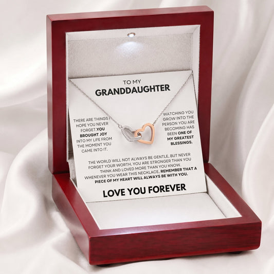 To My Granddaughter Piece Of My Heart Necklace