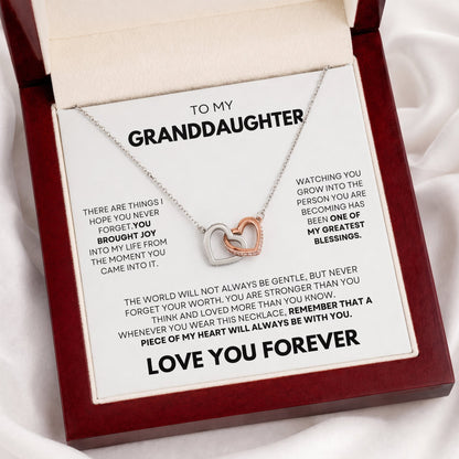 To My Granddaughter Piece Of My Heart Necklace