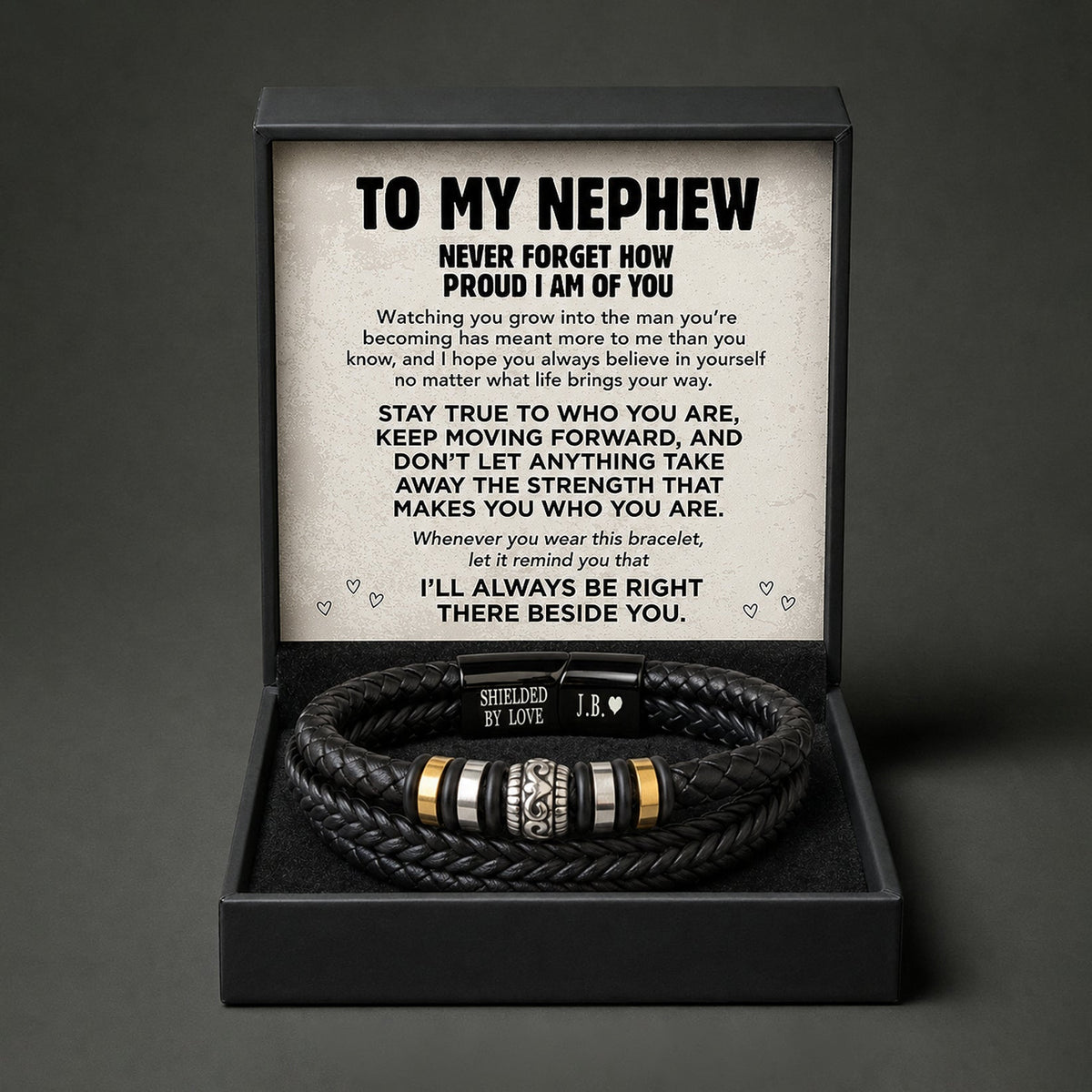 To My Nephew Shielded by Love Bracelet