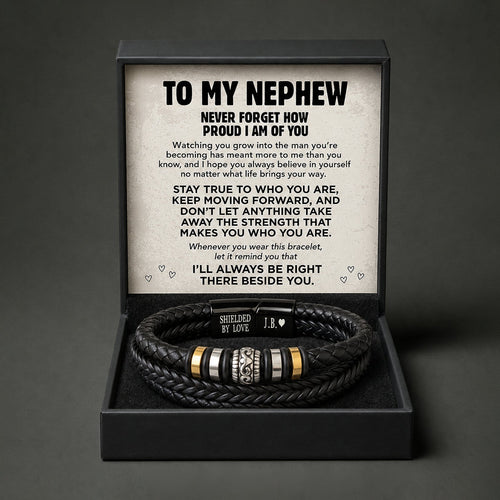 To My Nephew Shielded by Love Bracelet
