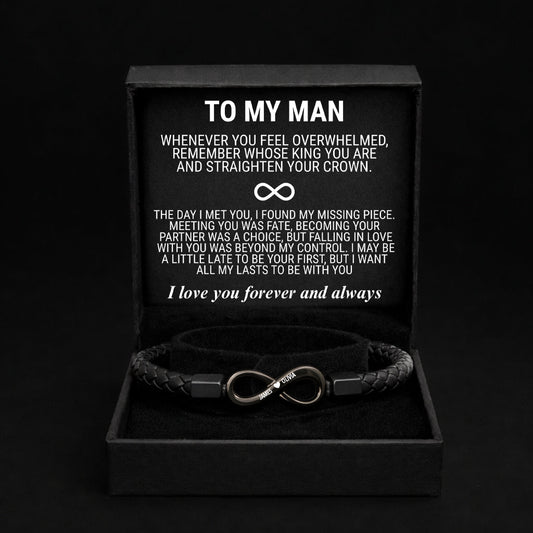 "To My Man" Infinity Personalized Bracelet
